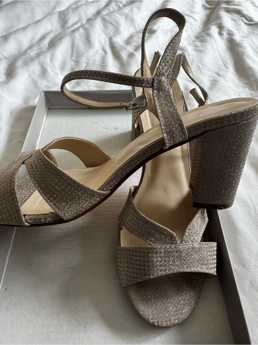 Benjamin Walk Touch Ups Riley Ankle Strap Sandals Heels - champagne